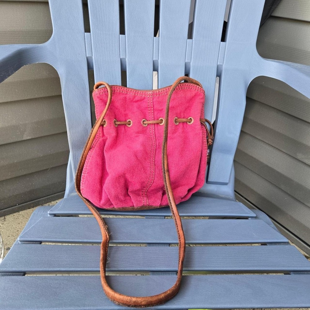 vintage Lucky Brand small bucket bag purse drawstring.